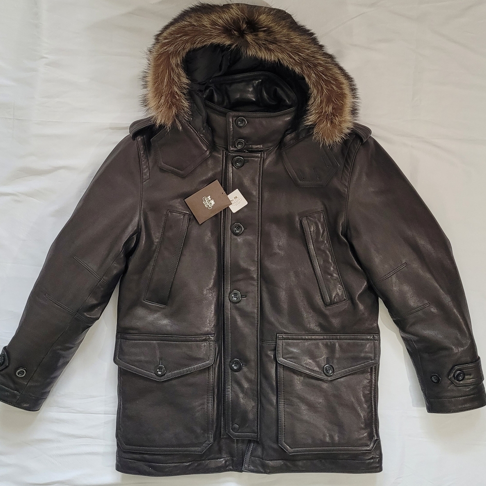 Coach Thompson Leather Snorkel (Leather Puffer parka jacket) MSRP $1,400 S/M